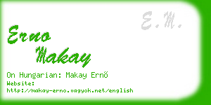 erno makay business card